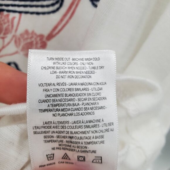 Jessica Simpson Womens Floral Bell Sleeve Boho Top Blouse Sz L White Wonder Lust - Picture 9 of 11